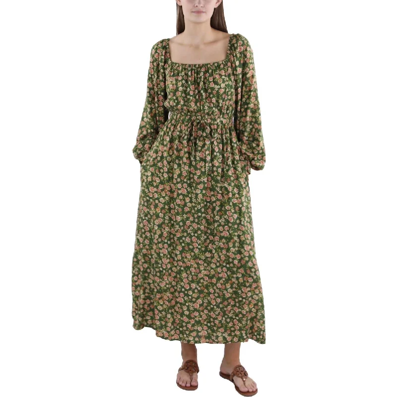 Season Appropriate Women's Collection Lost + Wander Womens Smocked Tea Length Maxi Dress