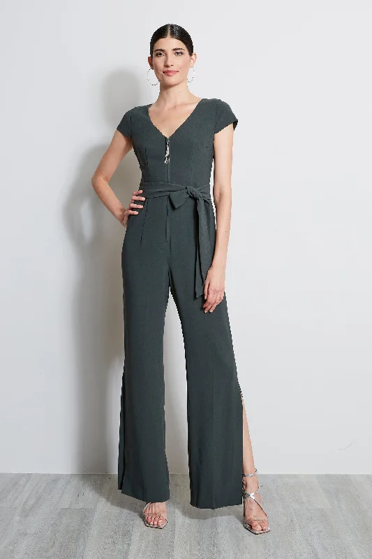 Luxe Women's Fashion Chain Side Slit Jumpsuit