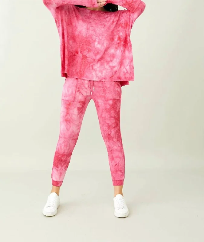 Comfortable Women’s Outfits Soft Stretch Tie Dye Jogger In Candy