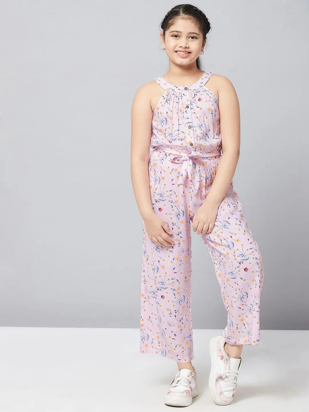 Exclusive Sale Girl's Slue Printed Jumpsuit Pink