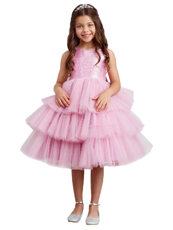 Your Timeless Wardrobe Awaits Little Girls Violet Metallic Glitter Layered Tulle Flower Girl Dress 2-6 Your Timeless Wardrobe Awaits Little Girls Violet Metallic Glitter Layered Tulle Flower Girl Dress 2-6