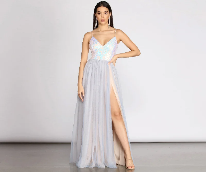 Women's Fashion Clothes Nicolette Sequin Stylish & Tulle Dress
