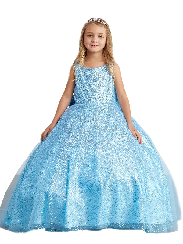 Effortless Chic Apparel Little Girls Sky Blue Sparkling Glitter Tulle Ombre Flower Girl Dress 2-6 Effortless Chic Apparel Little Girls Sky Blue Sparkling Glitter Tulle Ombre Flower Girl Dress 2-6
