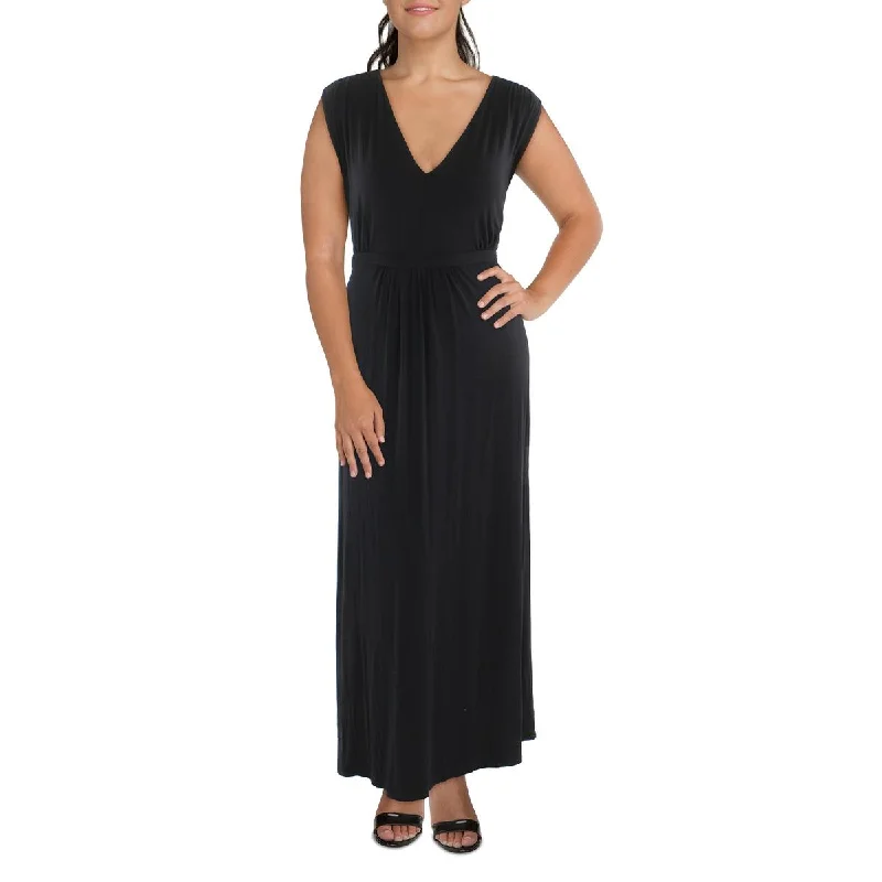 Style Streetwear 24seven Comfort Apparel Womens Plus V-Neck Long Maxi Dress