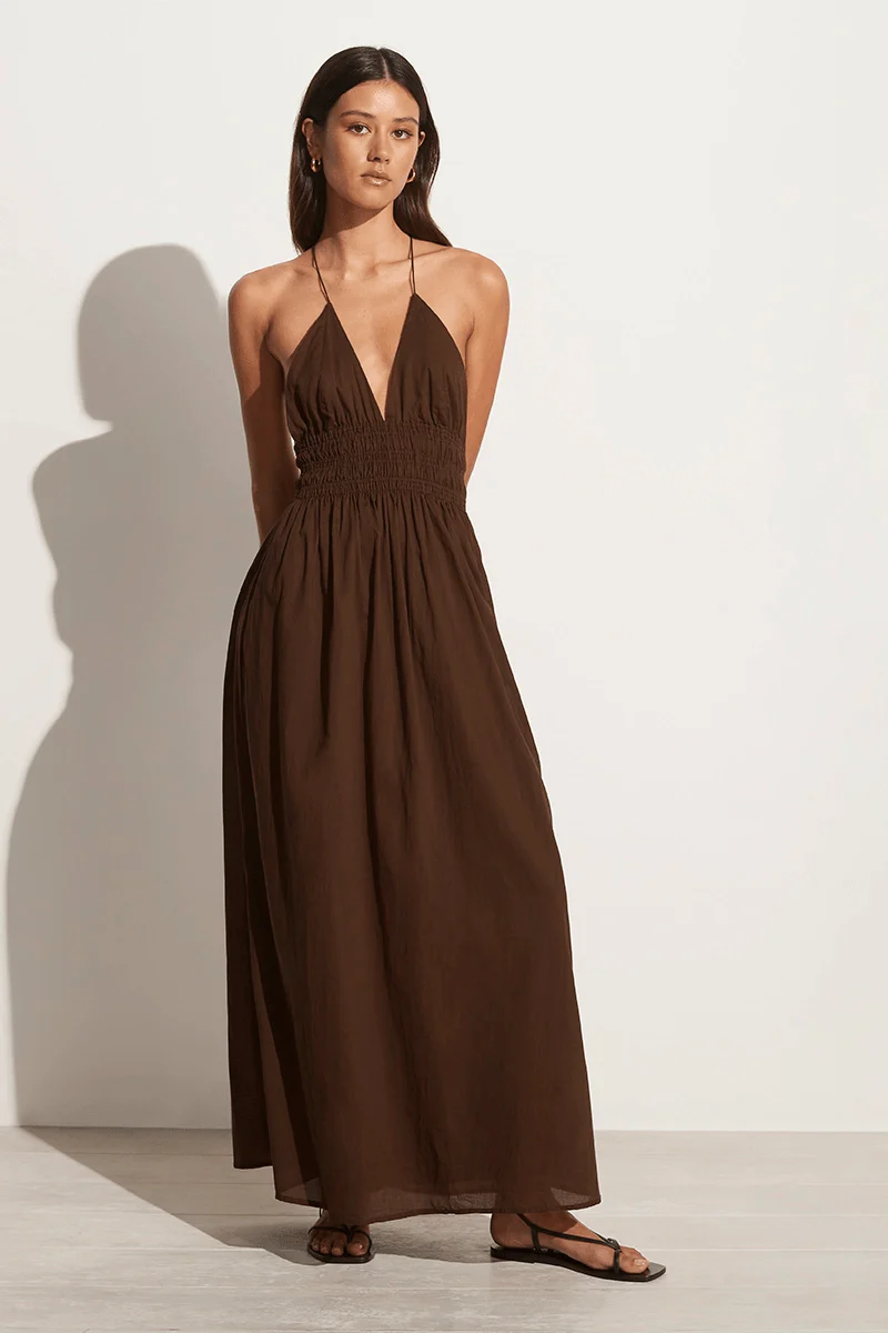 Laid-Back Elegance Bisetta Maxi Dress - Chocolate