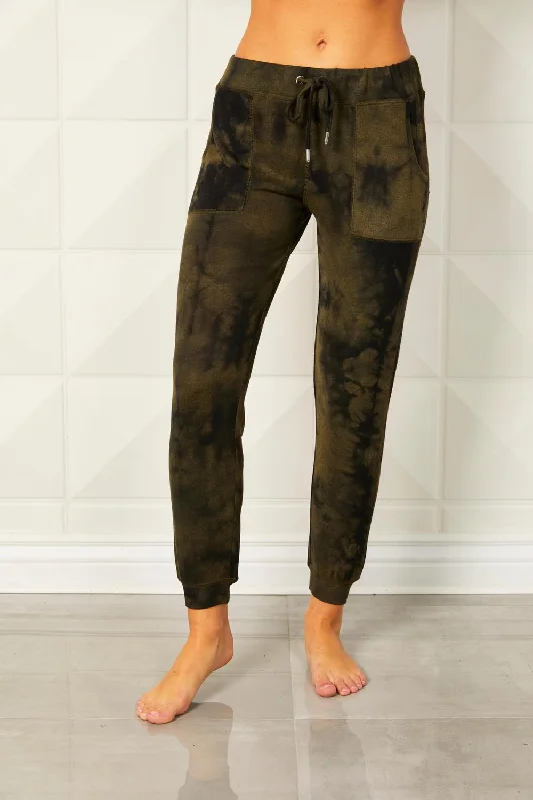 Luxury Women’s Clothing Tie Dye Jogger In Army