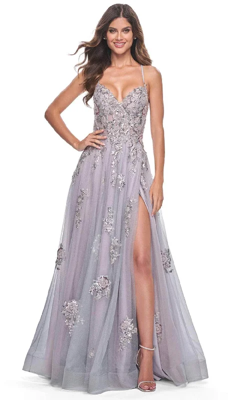 Trendy Women’s Fashion La Femme 32200 - Sequin Embellished Sleeveless Prom Gown