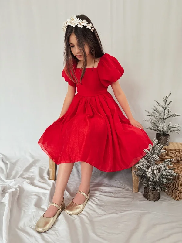 Style Redefined Lucy Girls Red Christmas Dress