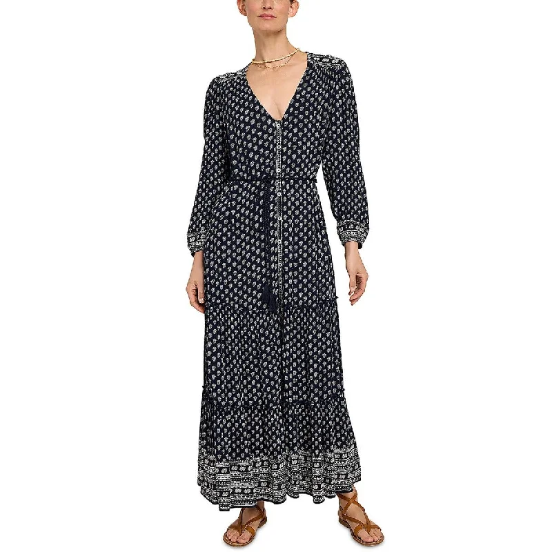 Special Occasion Wear Faherty Womens Orinda Printed Long Sleeves Maxi Dress