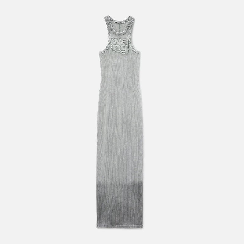 Elegant Simplicity Wardrobe T by Alexander Wang Distressed Edge Mini Dress - Grey