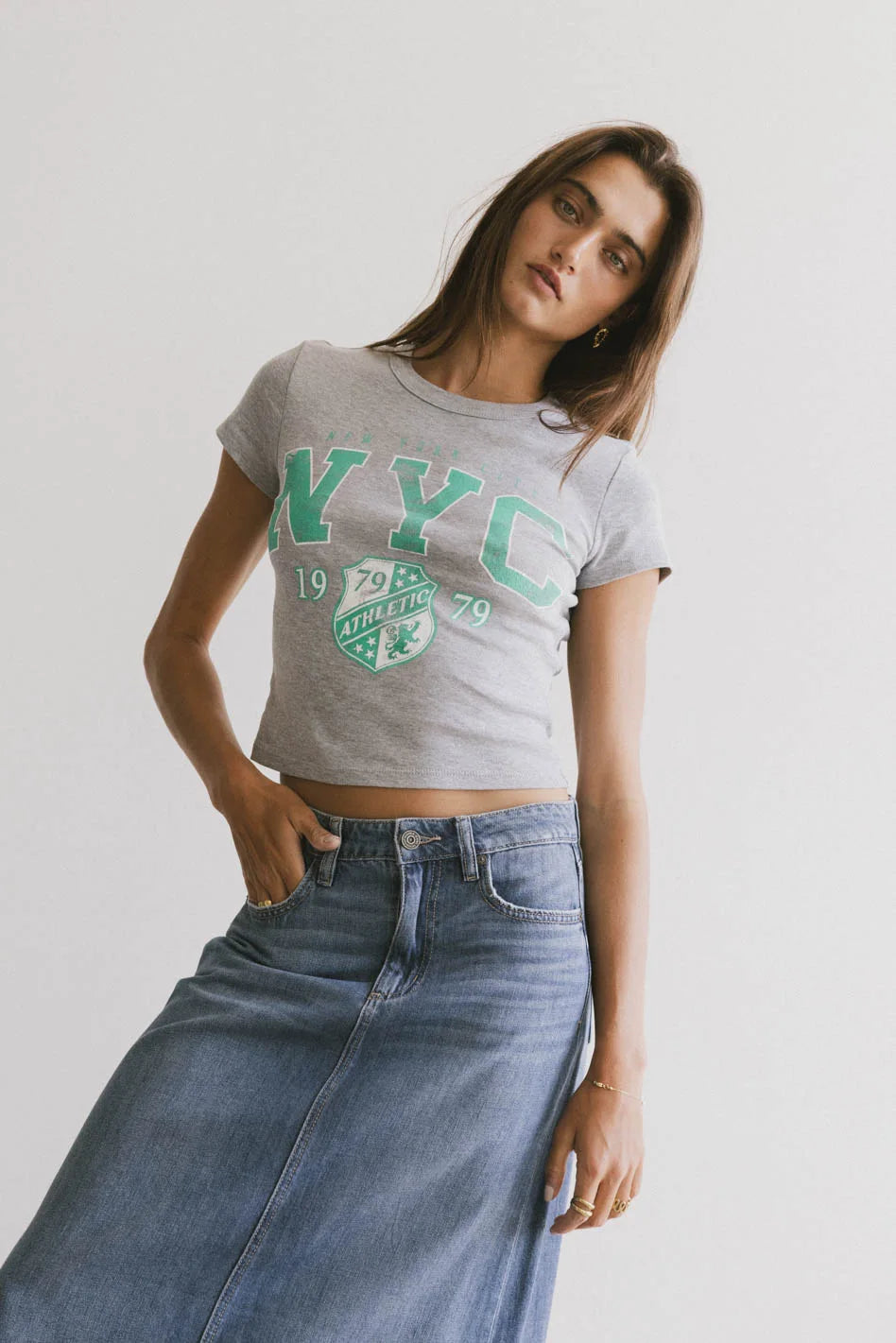 Chic And Edgy NYC Athletic Baby Tee - FINAL SALE