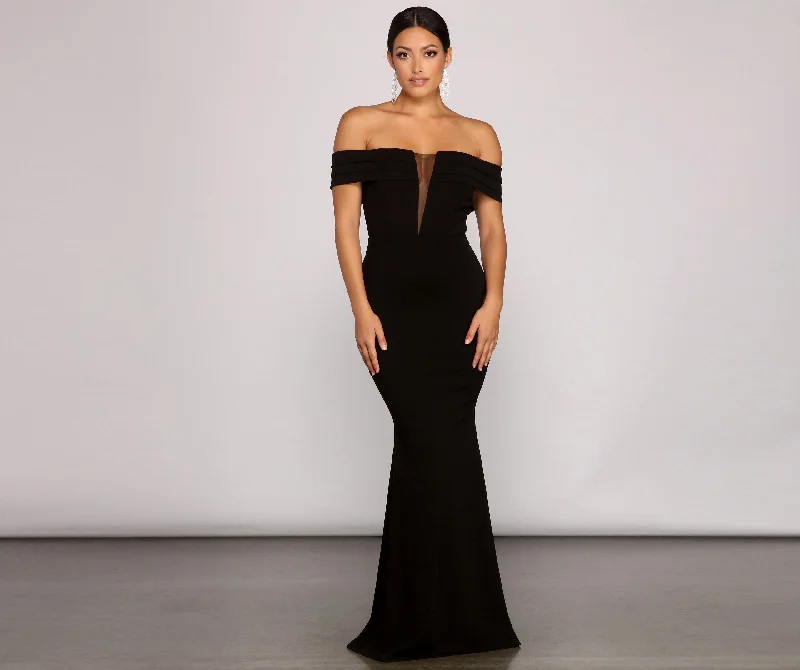 Effortless Style, Effortless Savings Olivia Formal Off Charming The Shoulder Crepe Dress Effortless Style, Effortless Savings Olivia Formal Off Charming The Shoulder Crepe Dress