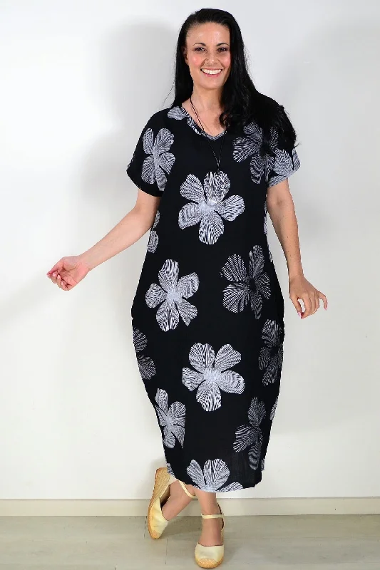 Versatile Wardrobe Essentials White Floral Black Dress