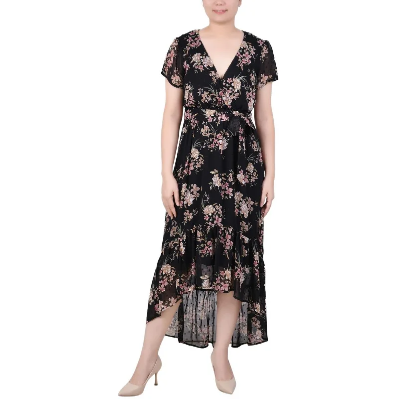 Chic Style, Always In Vogue NY Collection Womens Petites Chiffon Hi-Low Midi Dress