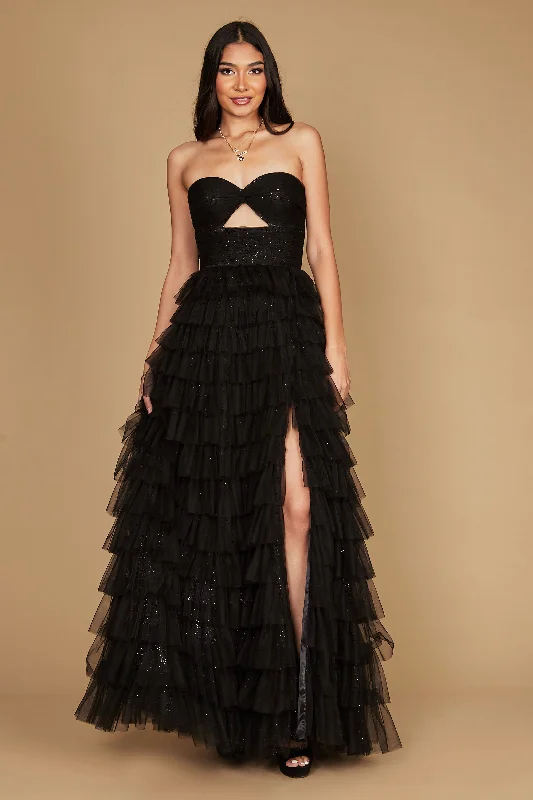 Chic Trends Unveiled Strapless Ruffle Skirt Prom Ball Gown