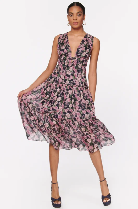 Bold Prints Casual Chic Mulberry rose Hedy dress