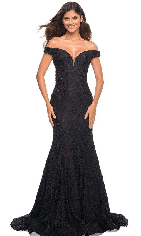 Unbeatable Deals La Femme - 30564 Off Shoulder Stretch Lace Gown