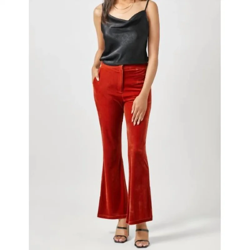 Sales Clothes Velvet Flare Trousers In Sunset (Orange)