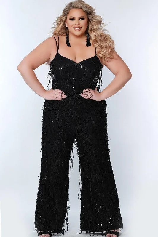 Top Deals Sydneys Closet SC9104 Long Spaghetti Strap Prom Jumpsuit