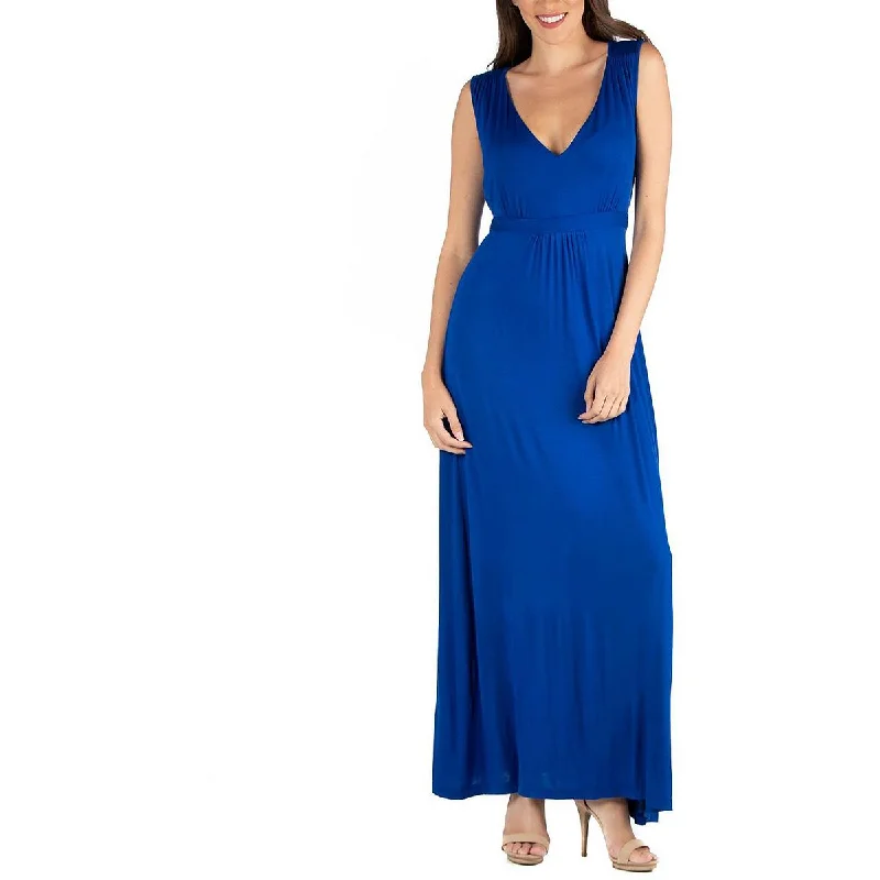 Comfort Centric Apparel 24seven Comfort Apparel Womens Plus Tie Waist Long Maxi Dress