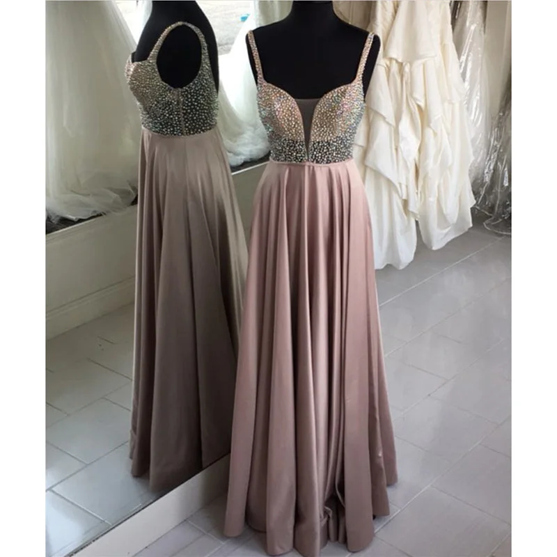 Chic Styles Hot Sale Spaghetti Long Formal Gowns Senior Prom Dress for Girls 2018