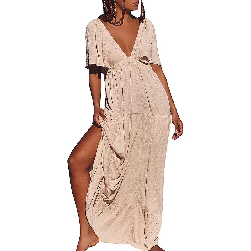 Seasonal Sale FP Beach Womens La La Tiered V-Neck Maxi Dress