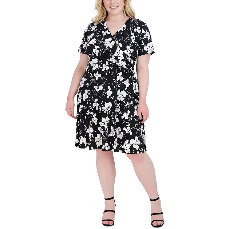 Budget-Friendly Fashion Signature By Robbie Bee Womens Plus Tiered Knee-Length Midi Dress