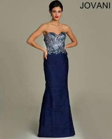 Style Streetwear Navy 6 Jovani 77828 Strapless Long Formal Gown Sale