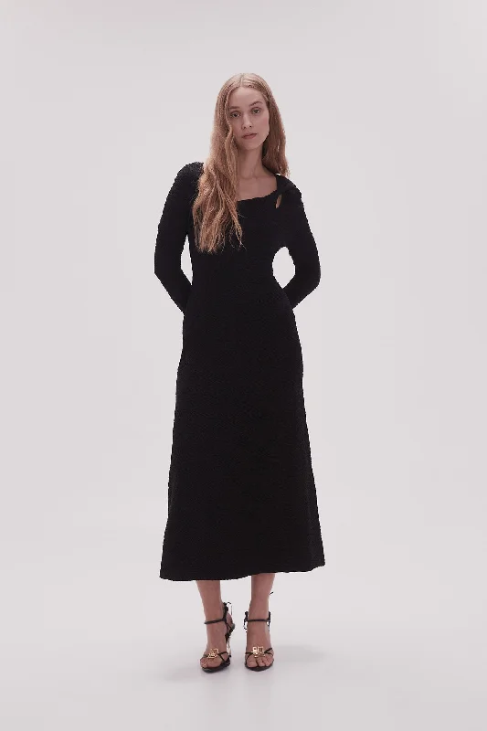 Premium Quality Garments Celeste Twist Knit Midi Dress