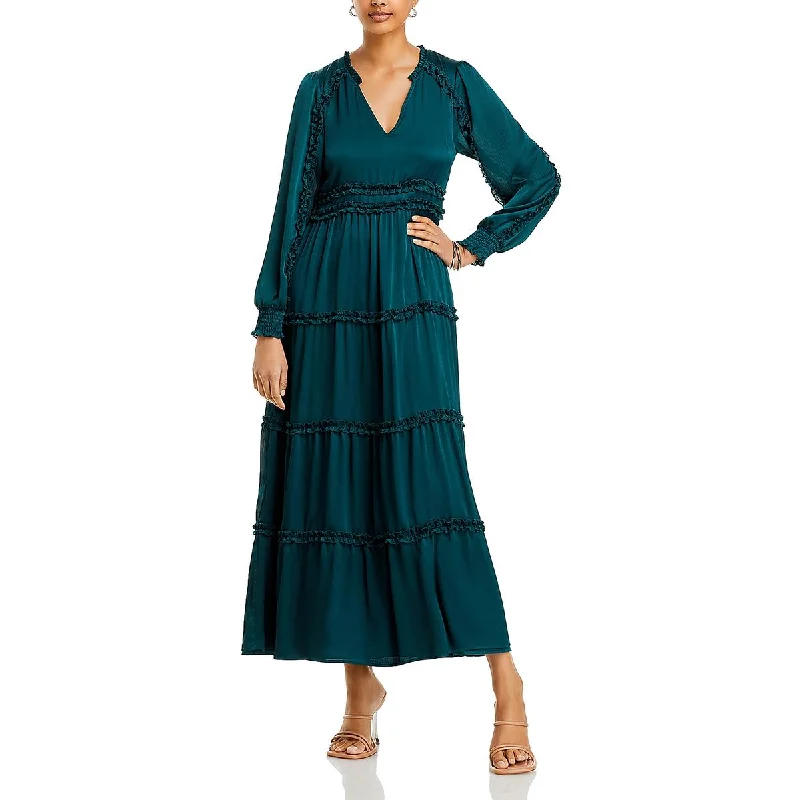 Runway Inspired Wear Koko + Mason Womens Ruffled Maxi Maxi Dress