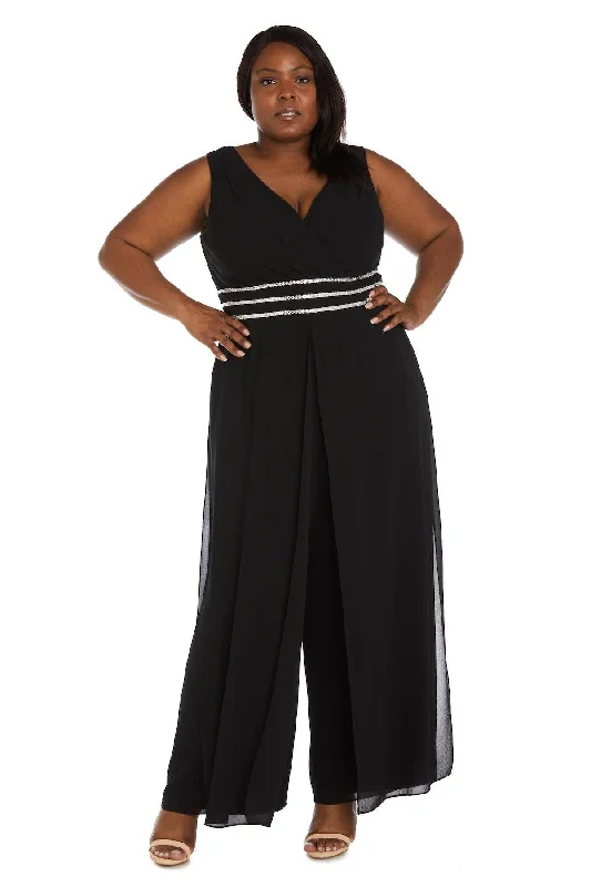 Fashion Essentials R&M Richards 9365W Long Formal Plus Size Jumpsuit