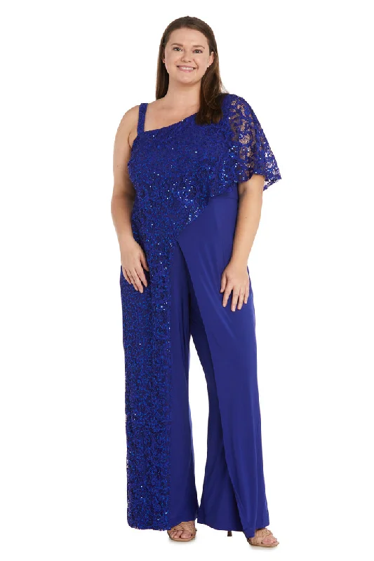 Cutting Edge Fashion R&M Richards 3556W Long Plus Size Sequin Formal Jumpsuit