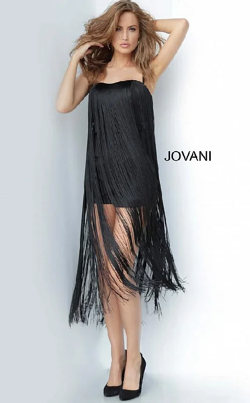 Graceful Fashion Jovani 3342 Short Fringe Overlay Romper Dress