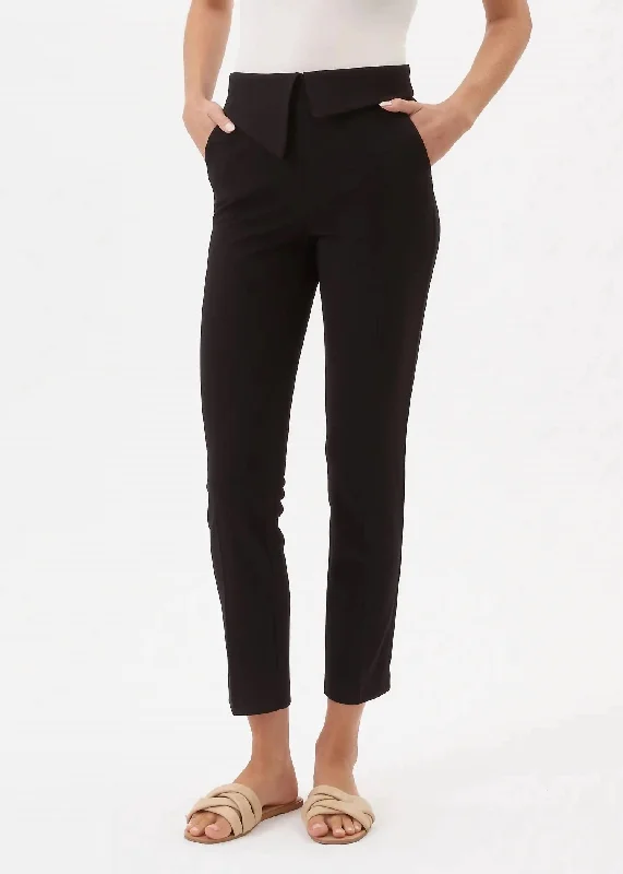 Seasonal Clearance Skye Pant With Foldover Waistband In Black