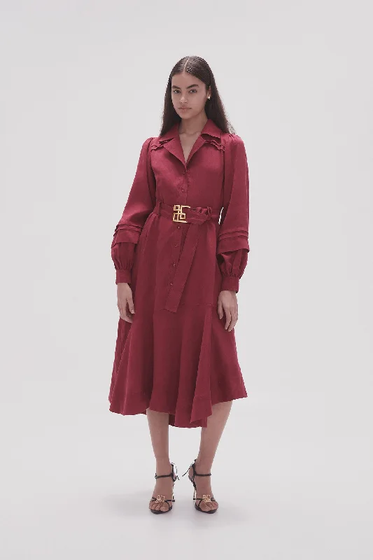 Comfort Centric Apparel Caroline Belted Midi Dress