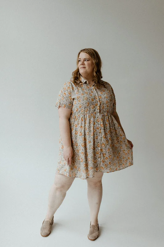 Women's Resort Apparel TEXTURED CHIFFON BUTTON FRONT DRESS IN AUTUMN BOUQUET