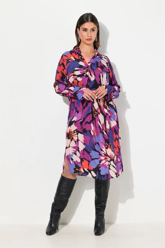 The Latest Fashion Trends Ulla Popken Floral Brushstroke Dress