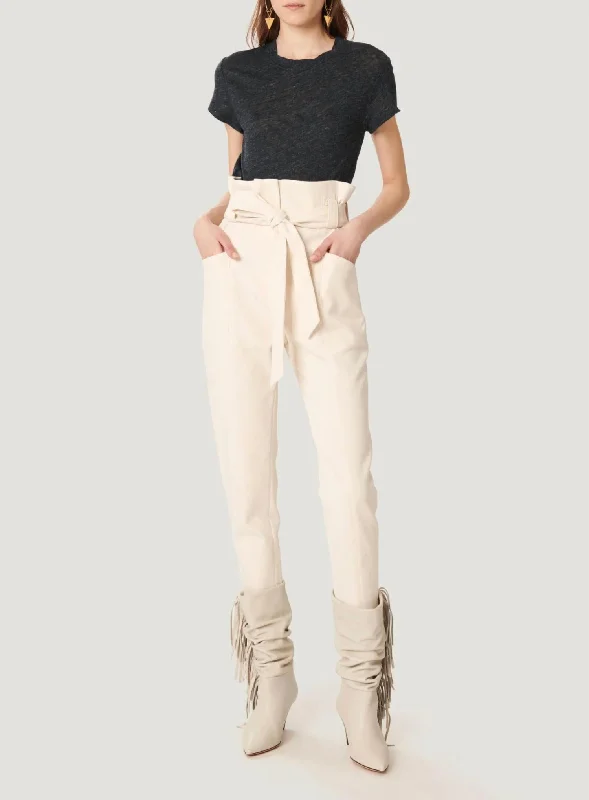 Additional Time-Limited Offers Akin High Waist Paperbag Pants In Natural