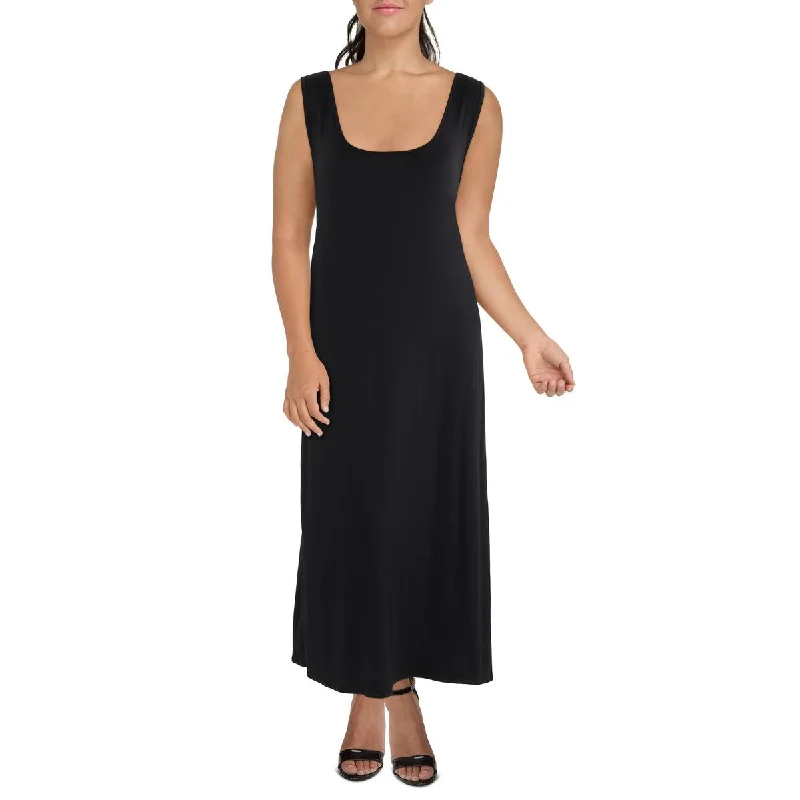 Casual Women’s Clothing 24seven Comfort Apparel Womens Plus Scoop Neck Long Maxi Dress