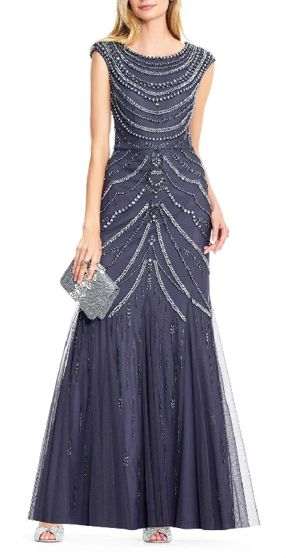 Vintage Style Clothing Sale Adrianna Papell AP1E203891 Sleeveless Long Formal Mesh Dress Vintage Style Clothing Sale Adrianna Papell AP1E203891 Sleeveless Long Formal Mesh Dress