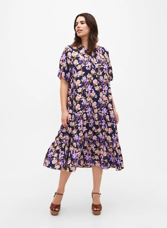 Women's Fashion Hotspots Zizzi Bella Floral Navy Dress