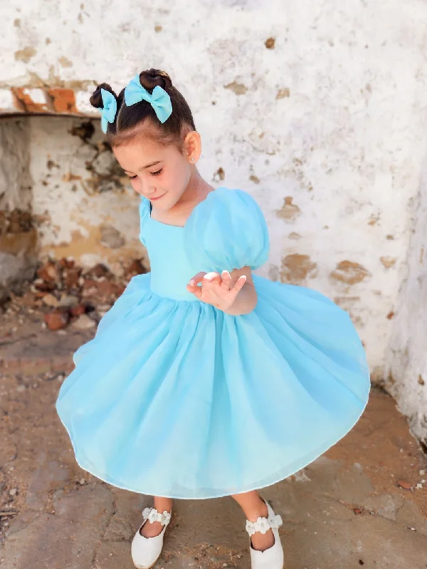 Pastel Styles Lucy Girls Ocean Blue Dress