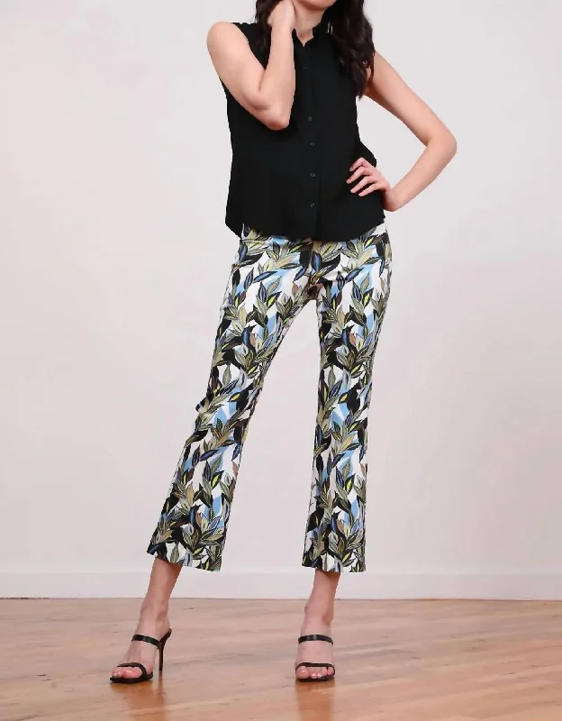 New Styles Just In Lulu Crop Slim Straight With Pocket Dress Pant In Blue Multi