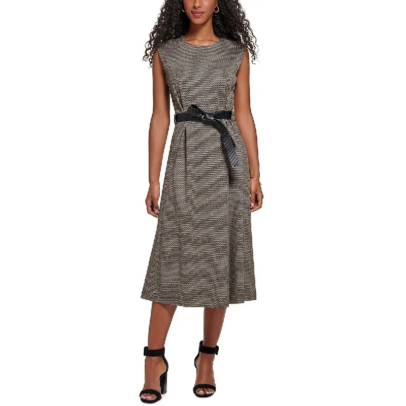 Shop Ladies Clothes Calvin Klein Womens Chevron Work Midi Dress