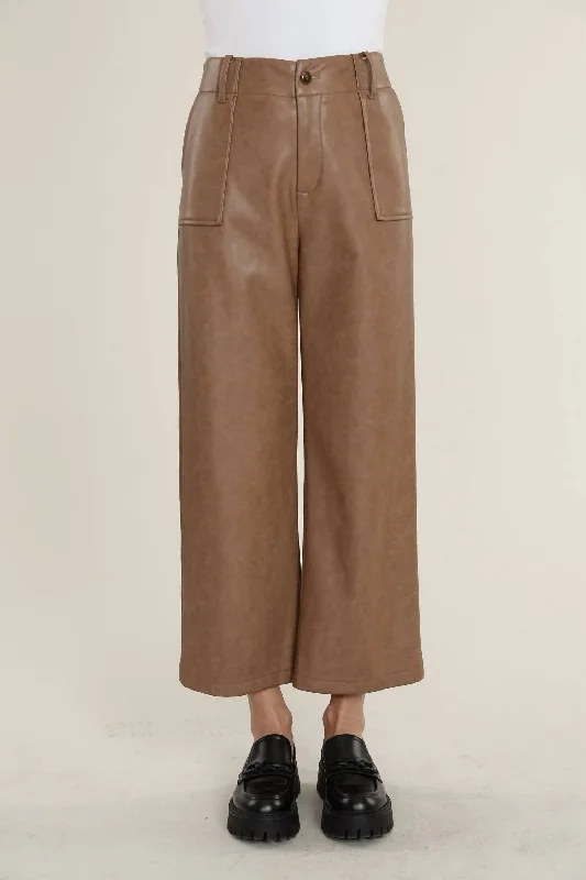 Seasonal Women’s Fashion Trends Vegan Wide Leg Pant In Pecan