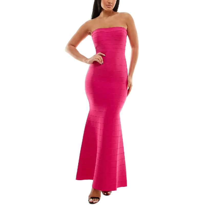 Day To Night Styles Bebe Womens Knit Strapless Maxi Dress