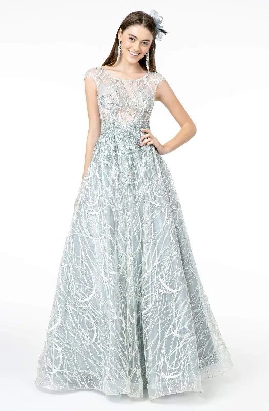 Hot Picks GLS by Gloria - GL2890 Illusion Cap Sleeve Embroidered A-Line Gown