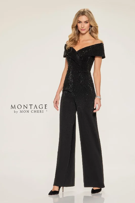 Relaxed Style Montage M850 Long Wide Leg Evening Formal Jumpsuit