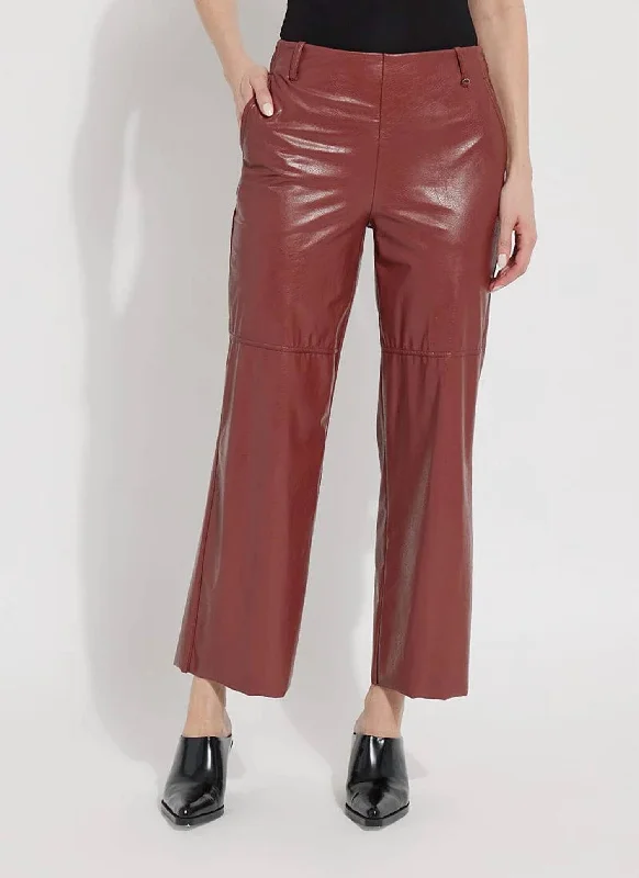 Affordable Fashion for Women Aimee Vegan Leather Pant In Auburn