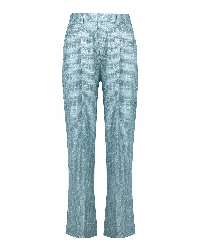 Women’s Street Style Casual Wear Women's Metallic Trouser In Blue